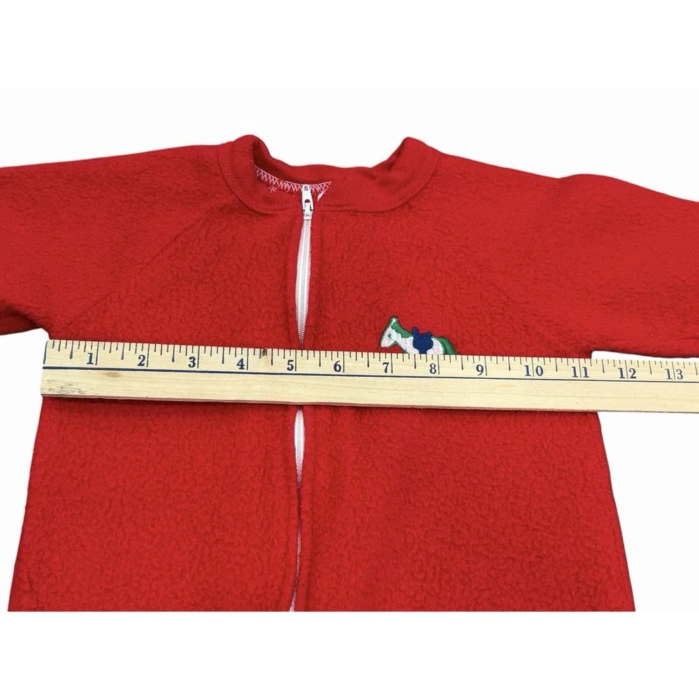 Vintage Carters 6-12 Months Red Blanket Pajama Full‎ Zip Sleeper Horse Footed